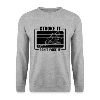 Stroke It Don't Poke It Retro Snooker Pool Player - Unisex Sweatshirt - salt & pepper - Front - Alina (178cm) & Michal (187cm)