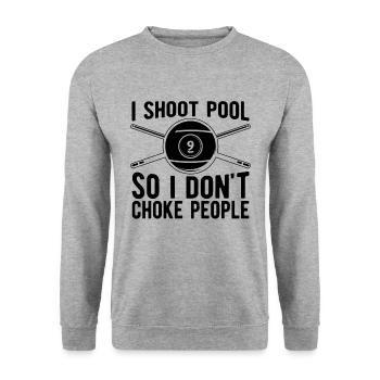 I Shoot Pool So I Don't Choke Billiard Pool Player - Unisex Pullover - Weißgrau meliert - Vorne - Alina (178cm) & Michal (187cm)