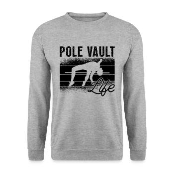 Pole Vault Life Retro Loves High Jump Pole Vaulter - Unisex Pullover - Weißgrau meliert - Vorne - Alina (178cm) & Michal (187cm)
