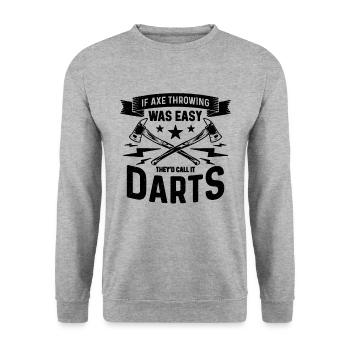 If Axe Throwing Was Easy Woodworking Axe Thrower - Unisex Pullover - Weißgrau meliert - Vorne - Alina (178cm) & Michal (187cm)