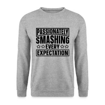 Passionately Smashing Musical Drama Theatre Actor - Unisex Sweatshirt - salt & pepper - Front - Alina (178cm) & Michal (187cm)