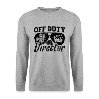 Off Duty Director Retro Film Cinema Film Directors - Unisex Sweatshirt - salt & pepper - Front - Alina (178cm) & Michal (187cm)
