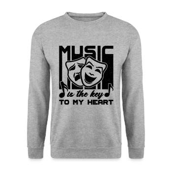 Music Is The Key To My Musical Movie Theatre Actor - Unisex Sweatshirt - salt & pepper - Front - Alina (178cm) & Michal (187cm)