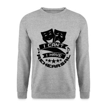 Je ne peux pas avoir de répétition Film Drame Acteur de théâtre - Sweat-shirt Unisexe - gris chiné - Devant - Alina (178cm) & Michal (187cm)