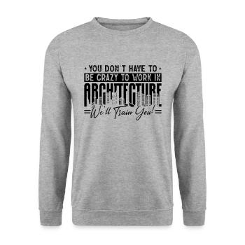 You Don't Have To Be Crazy Construct Architects - Unisex Pullover - Weißgrau meliert - Vorne - Alina (178cm) & Michal (187cm)