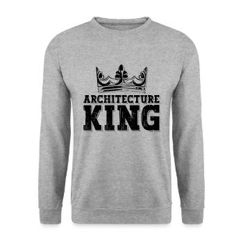 Architecture King Construct Building Architects - Unisex Pullover - Weißgrau meliert - Vorne - Alina (178cm) & Michal (187cm)