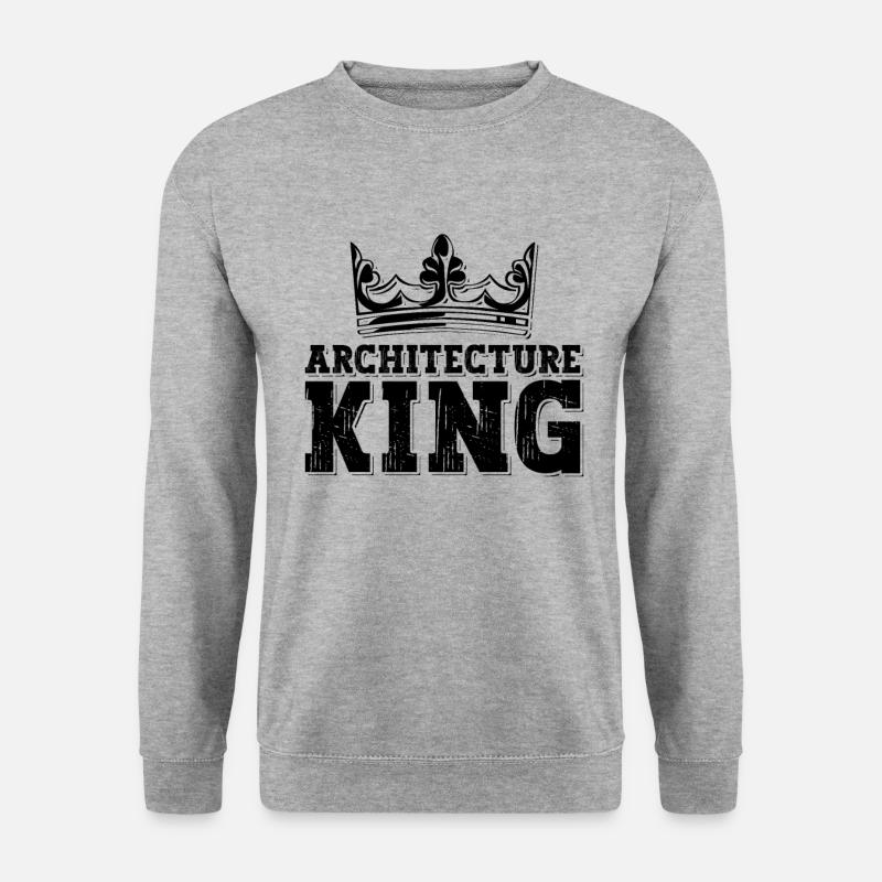 Architecture King Construct Building Architects - Unisex Pullover - Weißgrau meliert