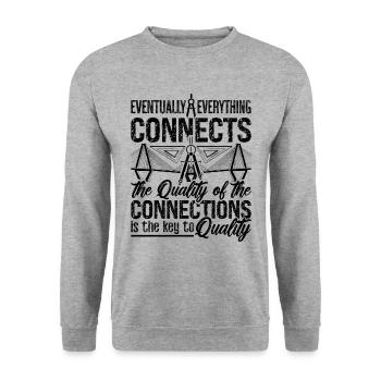 Finalement, tout relie les ingénieurs architectes - Sweat-shirt Unisexe - gris chiné - Devant - Alina (178cm) & Michal (187cm)