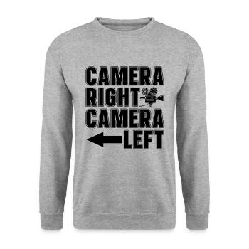 Caméra droite Caméra gauche Producteur de films Cinéaste - Sweat-shirt Unisexe - gris chiné - Devant - Alina (178cm) & Michal (187cm)