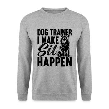 Dog Trainer I Make Sit Dog Trainer Animal Trainers - Unisex Pullover - Weißgrau meliert - Vorne - Alina (178cm) & Michal (187cm)