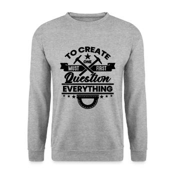 Pour créer, il faut d’abord les architectes de la construction - Sweat-shirt Unisexe - gris chiné - Devant - Alina (178cm) & Michal (187cm)