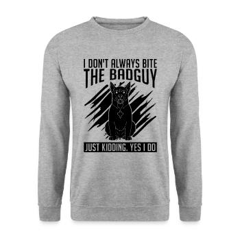 I Don't Always Bite The Zookeeper Animal Trainers - Unisex Pullover - Weißgrau meliert - Vorne - Alina (178cm) & Michal (187cm)