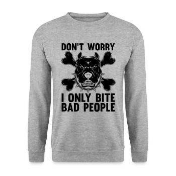 Don't Worry I Only Bite Zookeeper Animal Trainers - Unisex Pullover - Weißgrau meliert - Vorne - Alina (178cm) & Michal (187cm)
