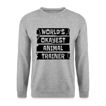 World’s Okayest Animal Dog Trainer Dresseurs d’animaux - Sweat-shirt Unisexe - gris chiné - Devant - Alina (178cm) & Michal (187cm)