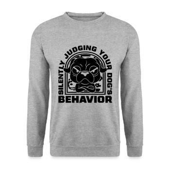 Silently Judging Your Dog Training Animal Trainers - Unisex Pullover - Weißgrau meliert - Vorne - Alina (178cm) & Michal (187cm)
