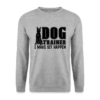 Dog Trainer I Make Sit Zookeeper Animal Trainers - Unisex Pullover - Weißgrau meliert - Vorne - Alina (178cm) & Michal (187cm)