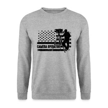 Cadreur Retro Movie Maker Cadreurs - Sweat-shirt Unisexe - gris chiné - Devant - Alina (178cm) & Michal (187cm)