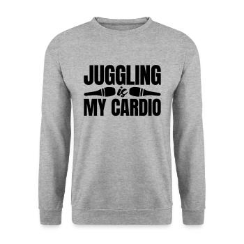 Juggling Is My Cardio Comedy Clown Circus Clowns - Unisex Pullover - Weißgrau meliert - Vorne - Alina (178cm) & Michal (187cm)