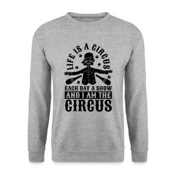 Life Is A Circus Each Day A Juggling Circus Clowns - Unisex Sweatshirt - salt & pepper - Front - Alina (178cm) & Michal (187cm)
