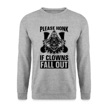 Please Honk If Clowns Carnival Lover Circus Clowns - Unisex Pullover - Weißgrau meliert - Vorne - Alina (178cm) & Michal (187cm)