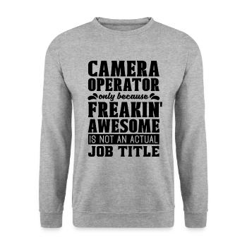 Cadreur uniquement parce que Freakin' Cameraman - Sweat-shirt Unisexe - gris chiné - Devant - Alina (178cm) & Michal (187cm)