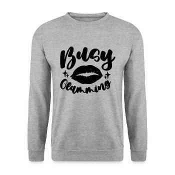 Occupé Glamming Aime Cosmétologue Maquilleurs - Sweat-shirt Unisexe - gris chiné - Devant - Alina (178cm) & Michal (187cm)