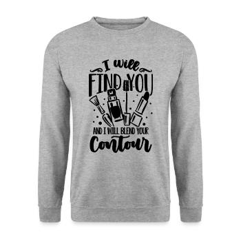 Je te trouverai et moi esthéticienne maquilleuse - Sweat-shirt Unisexe - gris chiné - Devant - Alina (178cm) & Michal (187cm)