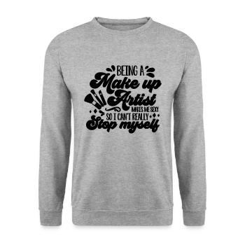 Être maquilleur Cosmétologie Maquilleurs - Sweat-shirt Unisexe - gris chiné - Devant - Alina (178cm) & Michal (187cm)