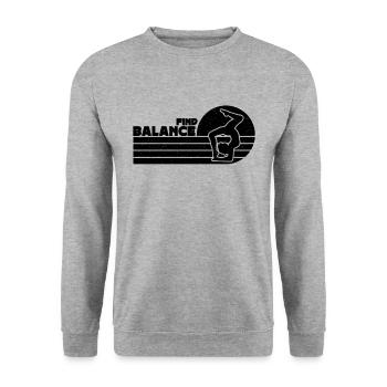 Find Balance Retro Backflip Gymnast Contortionist - Unisex Sweatshirt - salt & pepper - Front - Alina (178cm) & Michal (187cm)