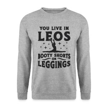 You Live In Leos Booty Gymnastics Contortionist - Unisex Pullover - Weißgrau meliert - Vorne - Alina (178cm) & Michal (187cm)