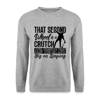 That Second Wheel Is A Unicycle Cycling Unicyclist - Unisex Sweatshirt - salt & pepper - Front - Alina (178cm) & Michal (187cm)