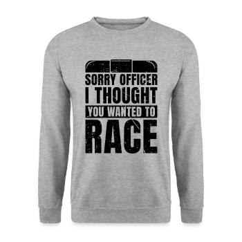 Désolé officier je pensais policier policiers - Sweat-shirt Unisexe - gris chiné - Devant - Alina (178cm) & Michal (187cm)