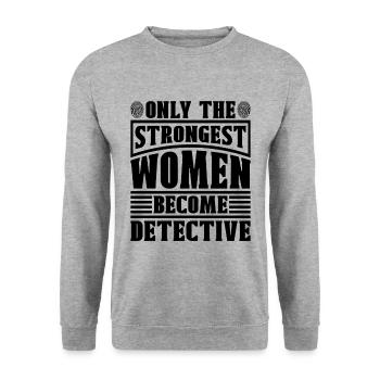Only The Strongest Women Investigation Detectives - Unisex Pullover - Weißgrau meliert - Vorne - Alina (178cm) & Michal (187cm)