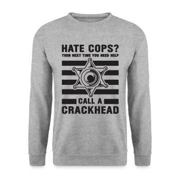 Détestez les flics alors la prochaine fois que les policiers du shérif - Sweat-shirt Unisexe - gris chiné - Devant - Alina (178cm) & Michal (187cm)