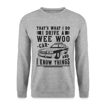 That's What I Do Law Enforcement Police Officers - Unisex Sweatshirt - salt & pepper - Front - Alina (178cm) & Michal (187cm)