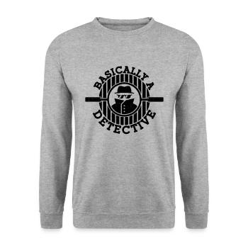 Fondamentalement un détective rétro police policier détectives - Sweat-shirt Unisexe - gris chiné - Devant - Alina (178cm) & Michal (187cm)