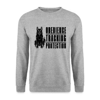 Obedience Tracking Canine German Shepherd Lover - Unisex Pullover - Weißgrau meliert - Vorne - Alina (178cm) & Michal (187cm)