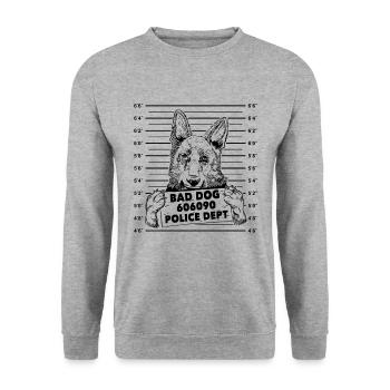 Bad Dog 606090 Military Dogs German Shepherd Lover - Unisex Sweatshirt - salt & pepper - Front - Alina (178cm) & Michal (187cm)