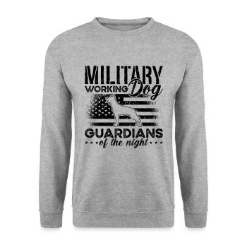 Military Working Dog Dog Owner Malinois Lover - Unisex Sweatshirt - salt & pepper - Front - Alina (178cm) & Michal (187cm)