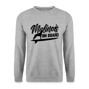 Malinois On Board Belgian Shepherd Malinois Lover - Unisex Sweatshirt - salt & pepper - Front - Alina (178cm) & Michal (187cm)