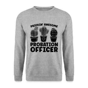 Prickin' Awesome Gardien de prison Agents de probation - Sweat-shirt Unisexe - gris chiné - Devant - Alina (178cm) & Michal (187cm)