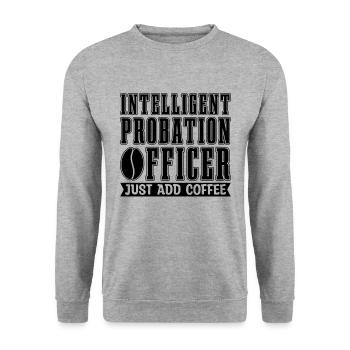 Intelligent Probation Officer Prison Guard Officer - Unisex Pullover - Weißgrau meliert - Vorne - Alina (178cm) & Michal (187cm)