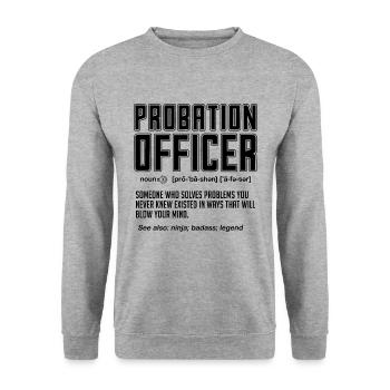 Agent de probation Quelqu’un qui résout le problème correctionnel - Sweat-shirt Unisexe - gris chiné - Devant - Alina (178cm) & Michal (187cm)