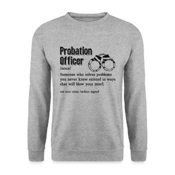 Agent de probation quelqu’un qui a corrigé la police - Sweat-shirt Unisexe - gris chiné - Devant - Alina (178cm) & Michal (187cm)
