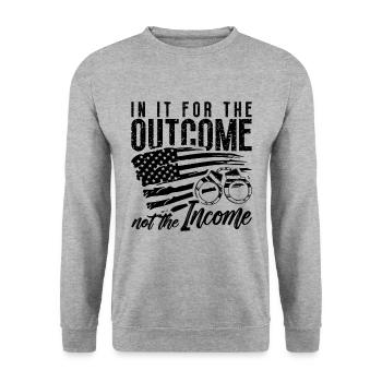 In It For The Outcome Police Probation Agents - Sweat-shirt Unisexe - gris chiné - Devant - Alina (178cm) & Michal (187cm)