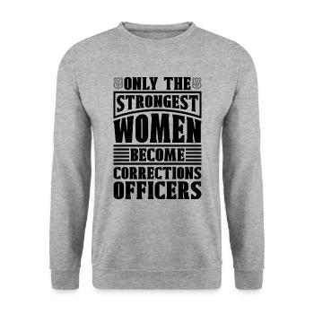 Only The Strongest Police Corrections Officers - Unisex Sweatshirt - salt & pepper - Front - Alina (178cm) & Michal (187cm)