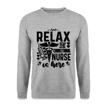 Relax The Correctional Nursing Correctional Nurses - Unisex Sweatshirt - salt & pepper - Front - Alina (178cm) & Michal (187cm)
