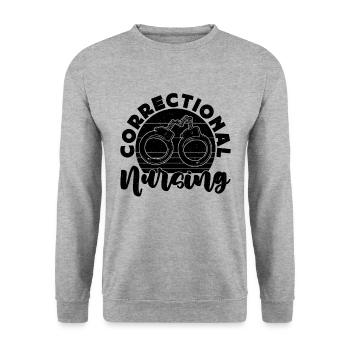 Correctional Nursing Retro Corrections Nurses - Unisex Sweatshirt - salt & pepper - Front - Alina (178cm) & Michal (187cm)