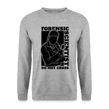 Forensic Scientist Do Not Cross Crime Scene - Unisex Sweatshirt - salt & pepper - Front - Alina (178cm) & Michal (187cm)