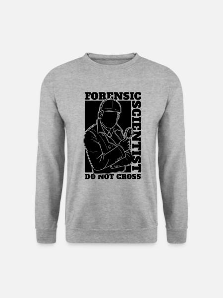 Retsmediciner krydser ikke gerningsstedet - Unisex sweater - hvidgrå meleret
